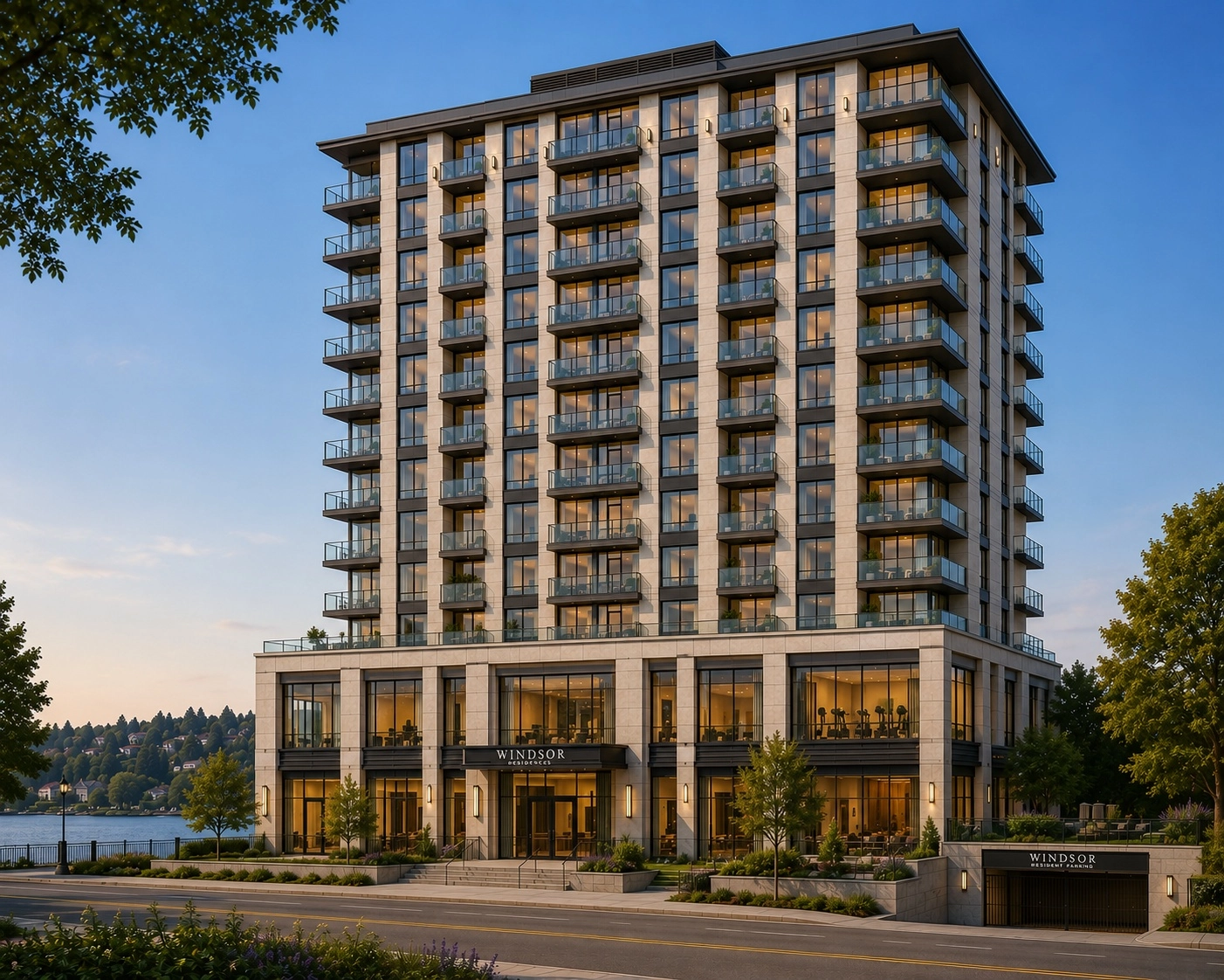 The Windsor residential building with lake view
