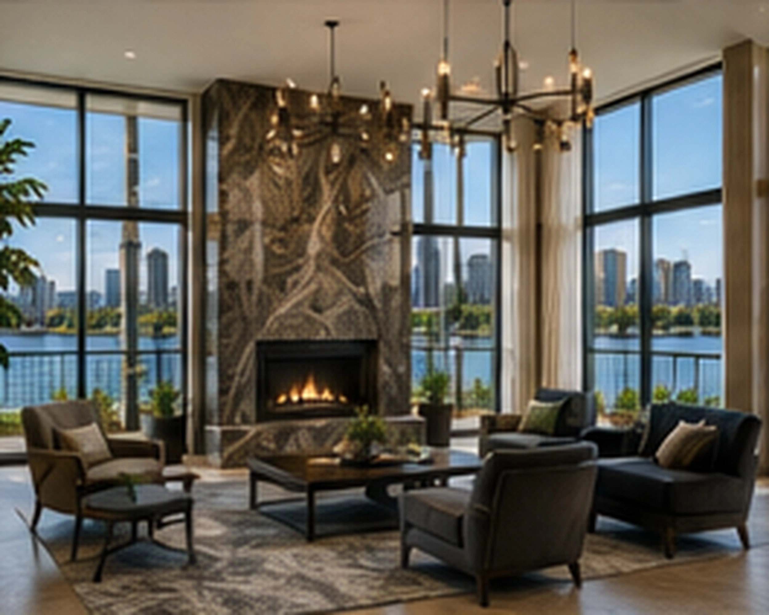 Windsor Lobby Seating with Lake View