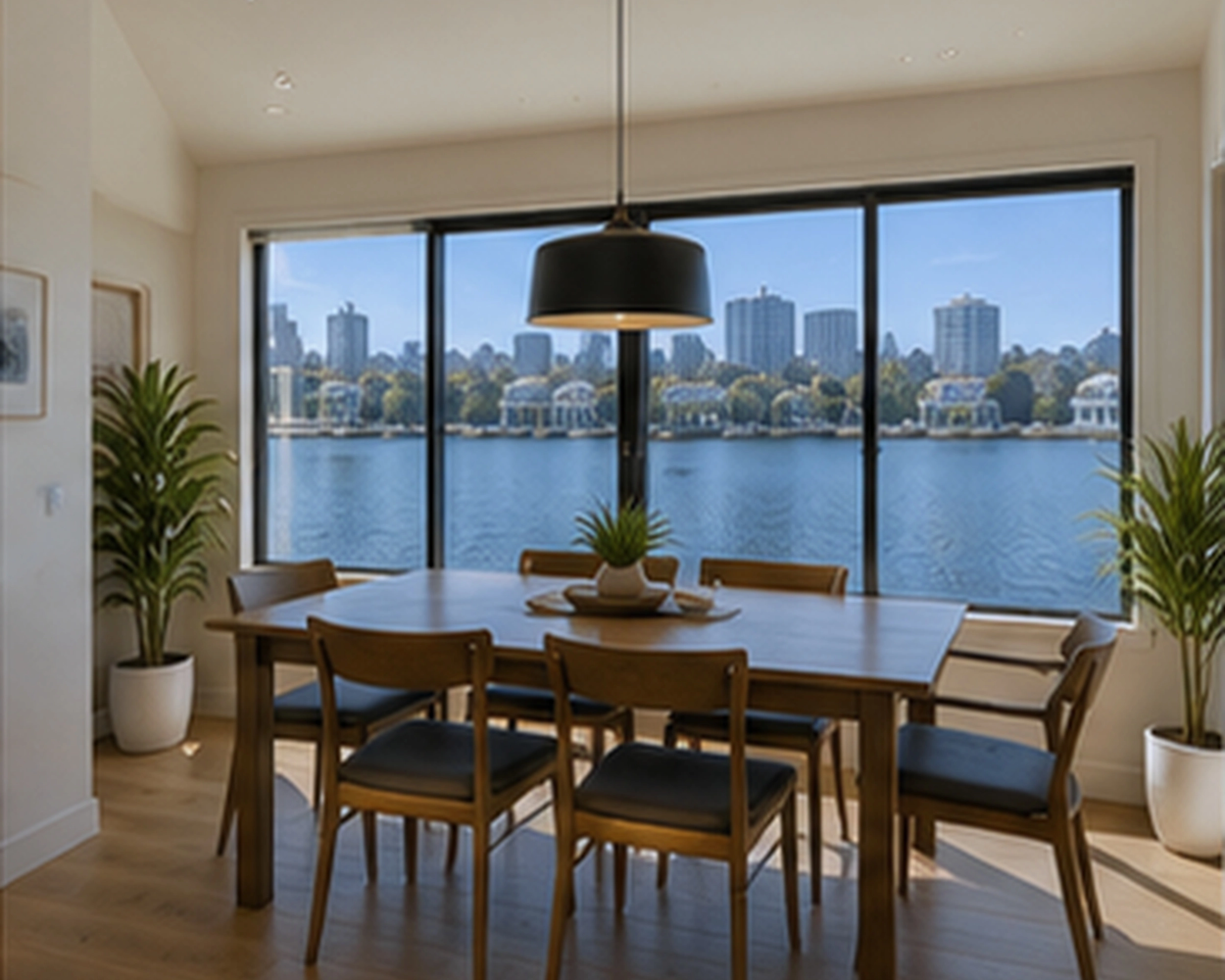 Dining area with lake view