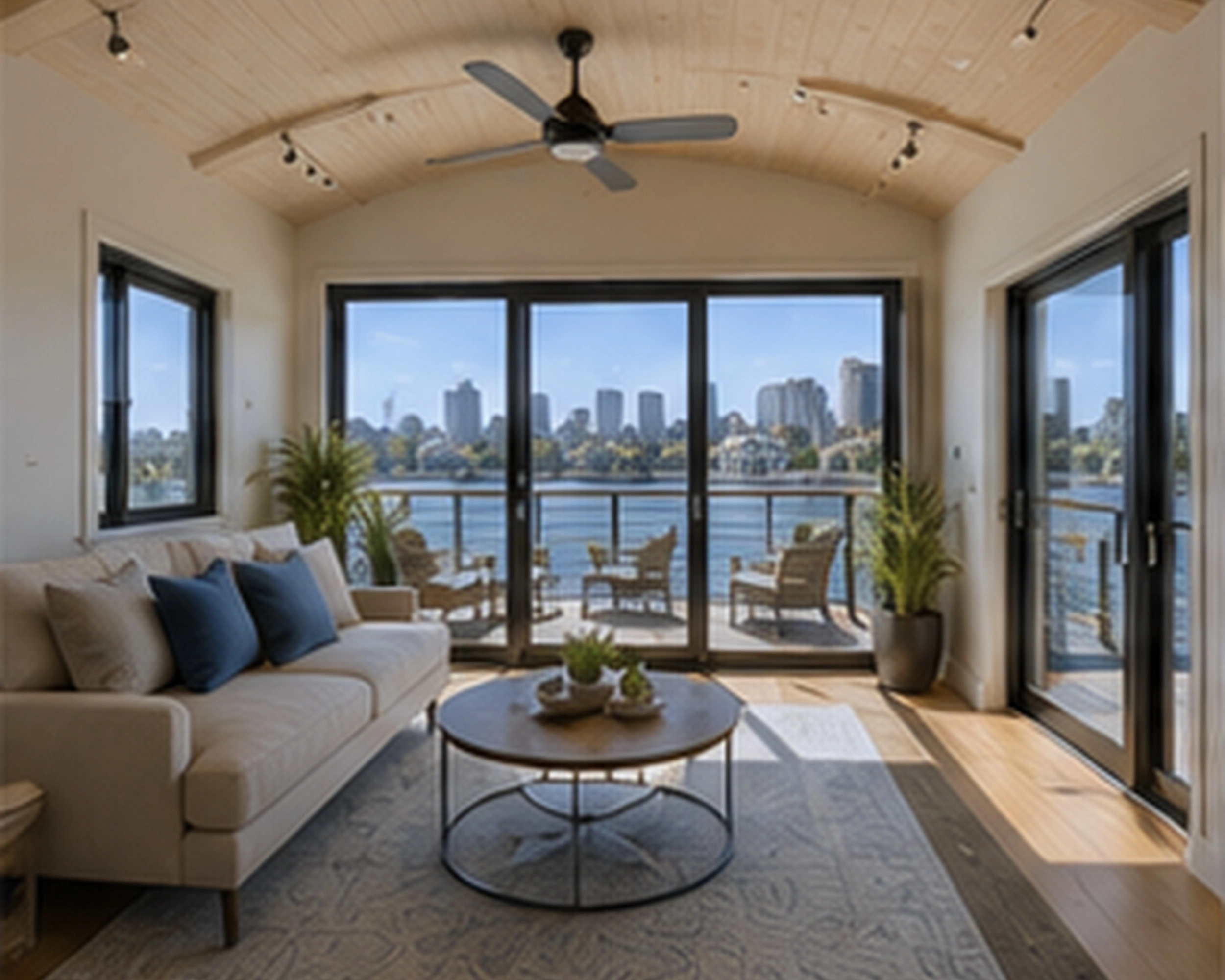 Upper-level lounge and flex space
