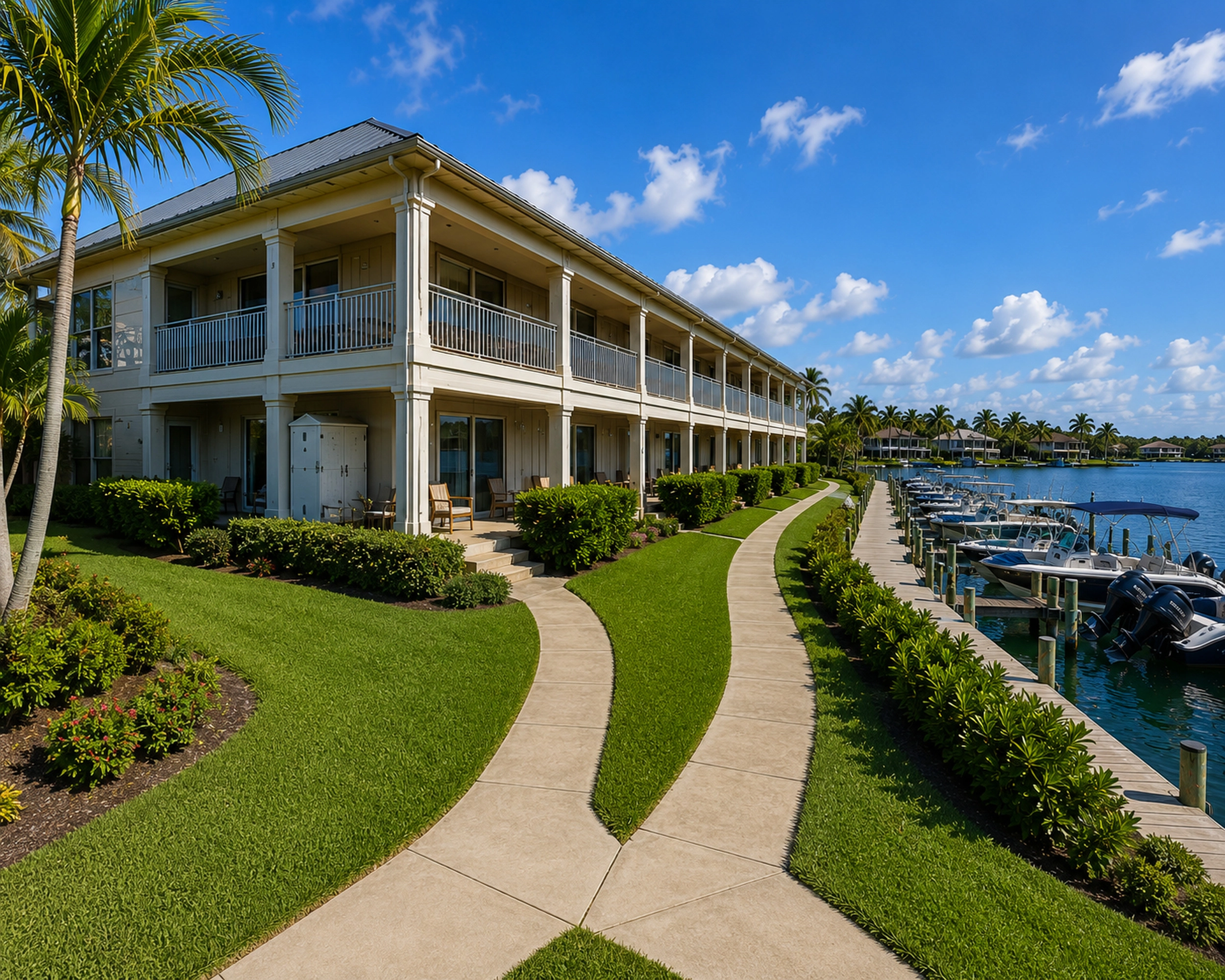 Lake-side view of GARDENS residential building